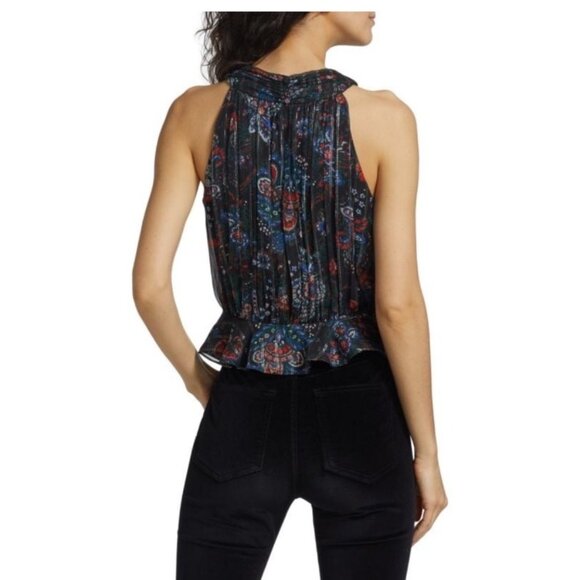 Veronica Beard Kailani Halter Metallic Top Size 10 Sleeveless NWT $398 - Picture 2 of 15